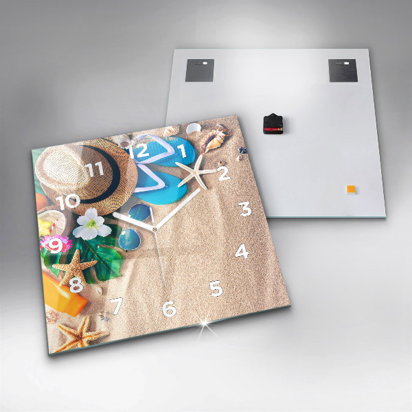 Skleněné hodiny čtvercové Doplňky na dovolenou