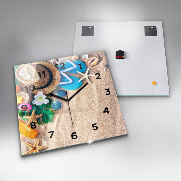 Skleněné hodiny čtvercové Doplňky na dovolenou