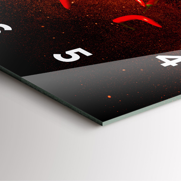 Čtvercové nástěnné hodiny Chilli papričky