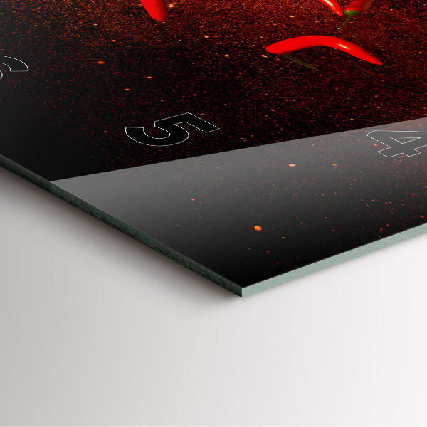 Čtvercové nástěnné hodiny Chilli papričky