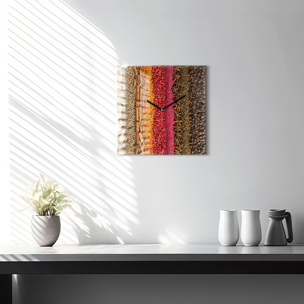 Čtvercové nástěnné hodiny Řady koření