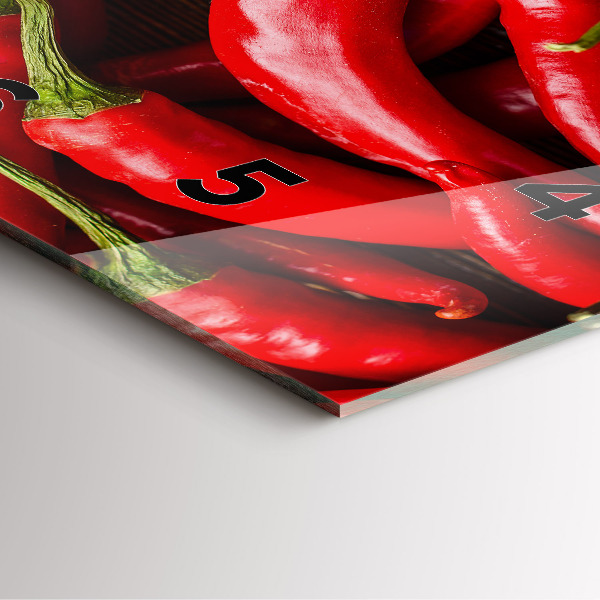 Čtvercové nástěnné hodiny Horké papriky