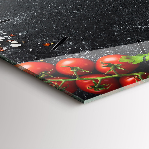 Čtvercové nástěnné hodiny Zelenina na stole