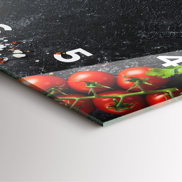 Čtvercové nástěnné hodiny Zelenina na stole