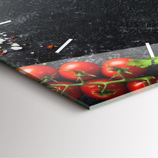 Čtvercové nástěnné hodiny Zelenina na stole