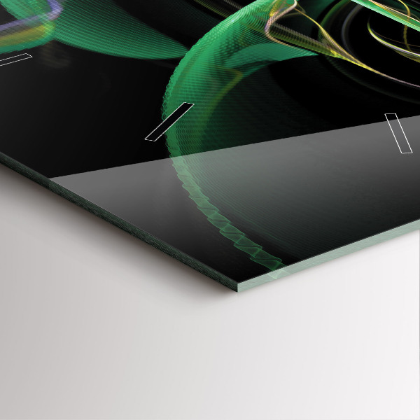 Čtvercové nástěnné hodiny Zelená abstrakce