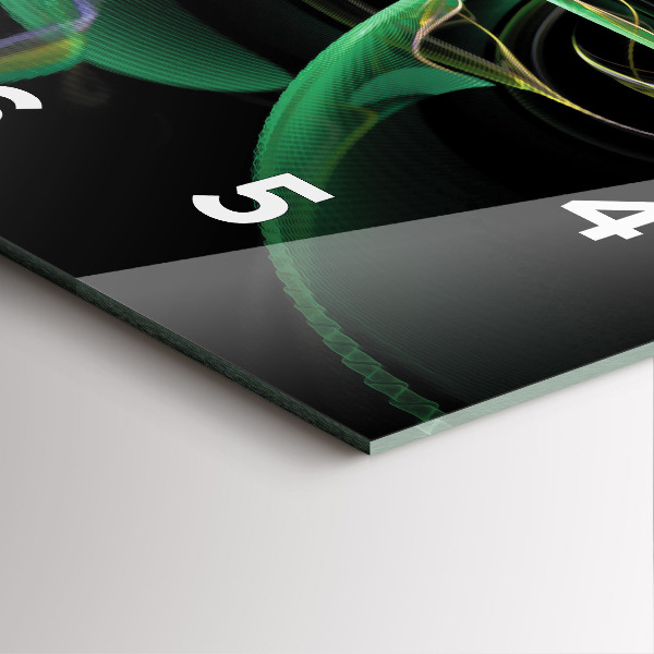 Čtvercové nástěnné hodiny Zelená abstrakce