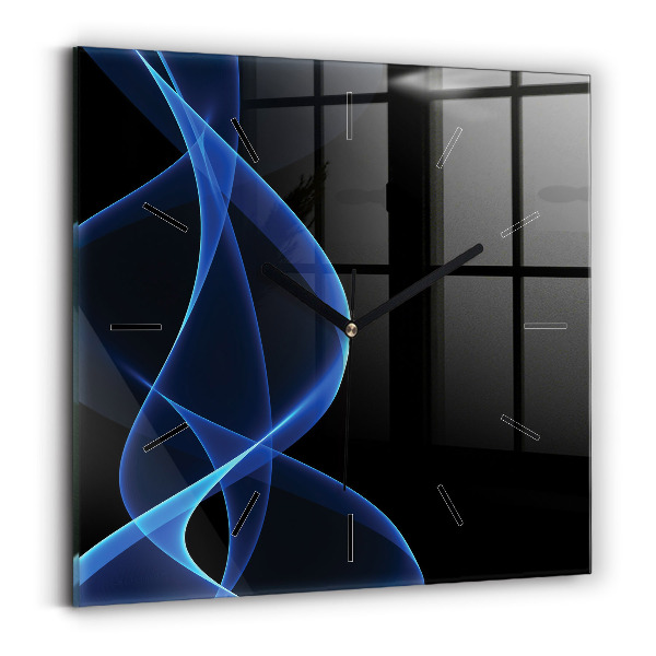 Čtvercové nástěnné hodiny Modré linie