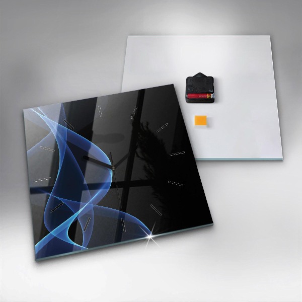 Čtvercové nástěnné hodiny Modré linie