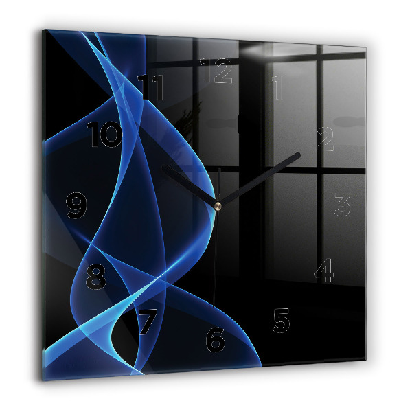 Čtvercové nástěnné hodiny Modré linie