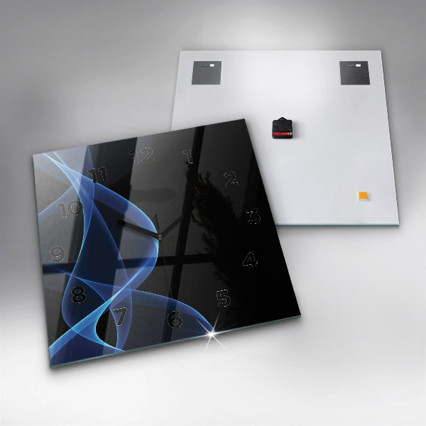 Čtvercové nástěnné hodiny Modré linie