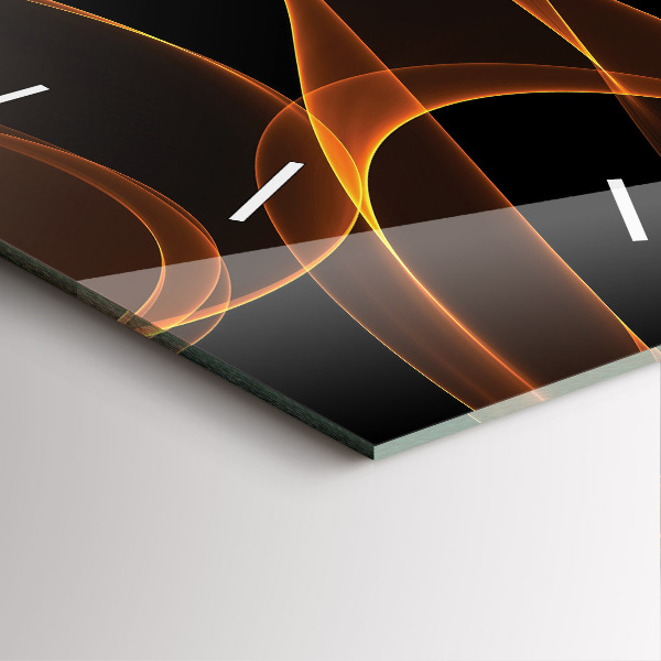 Čtvercové nástěnné hodiny Oranžové linie