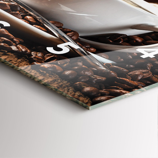 Čtvercové nástěnné hodiny Šálek kávy