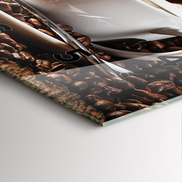 Čtvercové nástěnné hodiny Šálek kávy