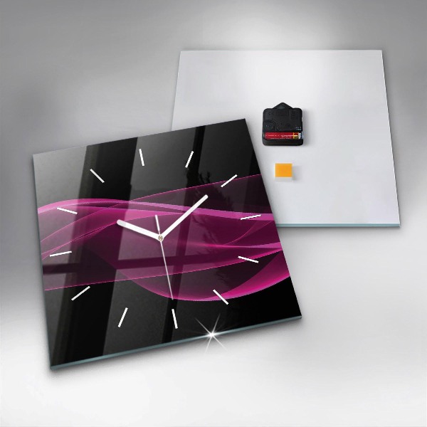 Čtvercové nástěnné hodiny Růžová abstrakce