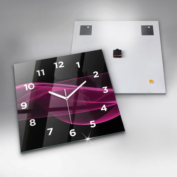 Čtvercové nástěnné hodiny Růžová abstrakce