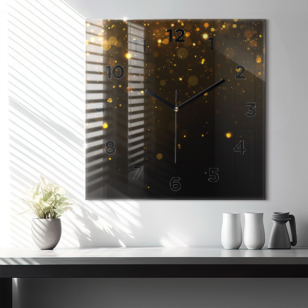 Čtvercové nástěnné hodiny Zlatý pyl
