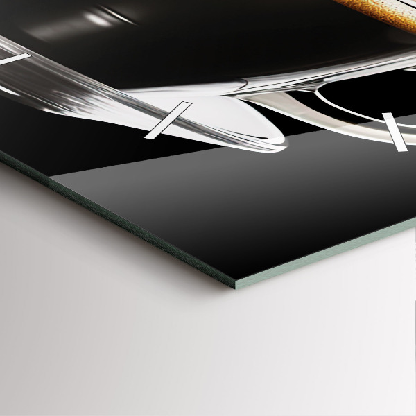 Čtvercové nástěnné hodiny Černá káva