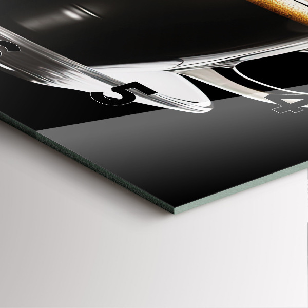 Čtvercové nástěnné hodiny Černá káva