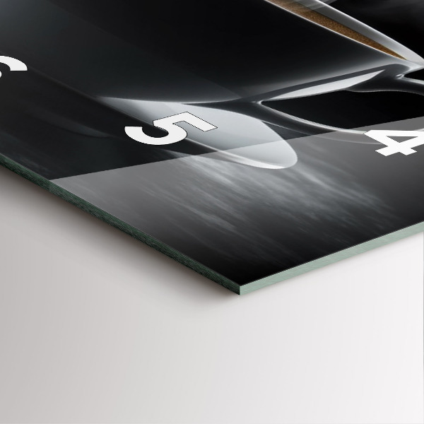 Čtvercové nástěnné hodiny Šálek černé kávy