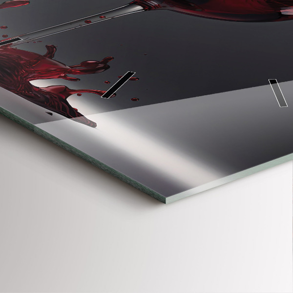 Čtvercové nástěnné hodiny Lampa s červeným vínem