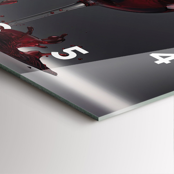 Čtvercové nástěnné hodiny Lampa s červeným vínem