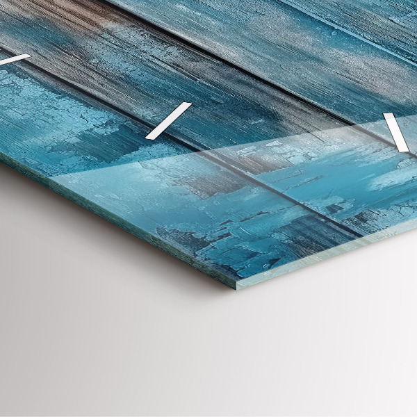 Čtvercové nástěnné hodiny Modré desky