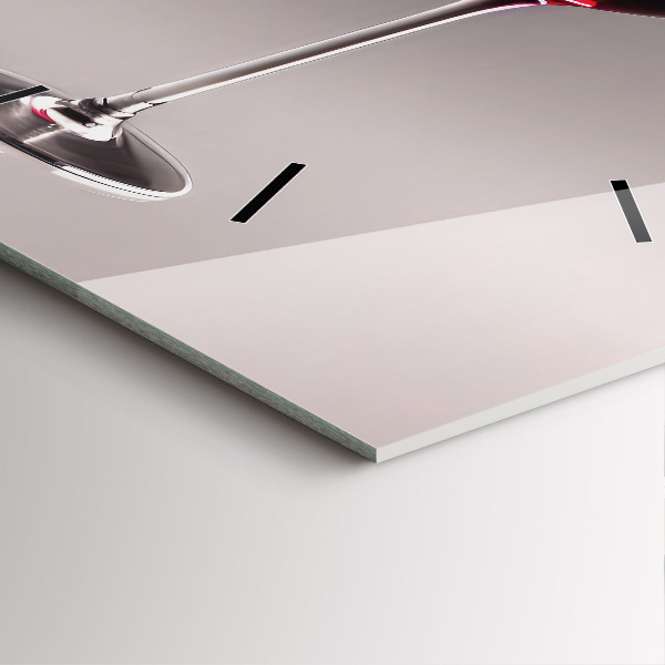 Čtvercové nástěnné hodiny Lampa s červeným vínem