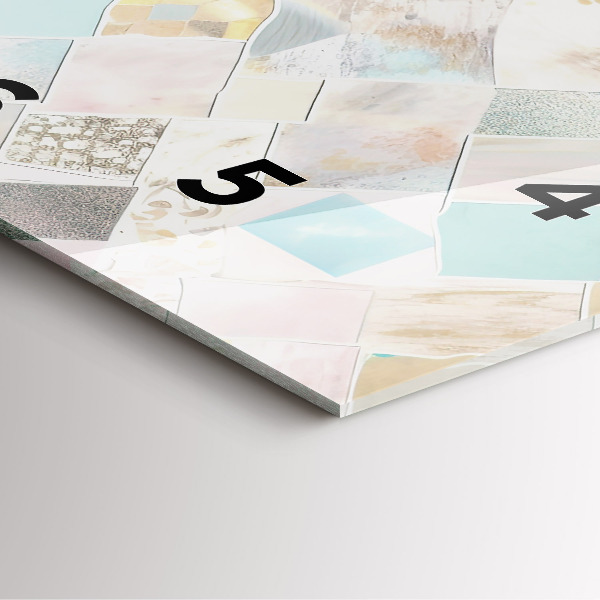 Čtvercové nástěnné hodiny Barevné dlaždice