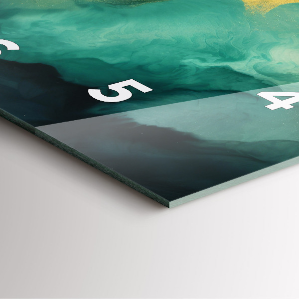 Čtvercové nástěnné hodiny Zelený mramor