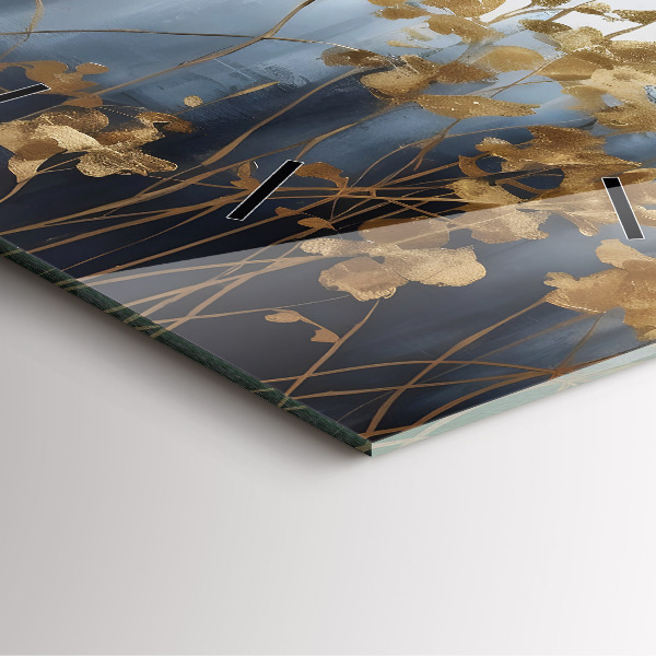 Čtvercové nástěnné hodiny Abstraktní květiny