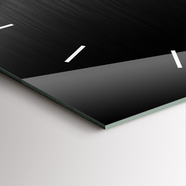 Čtvercové nástěnné hodiny Černé a stříbrné linie