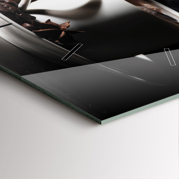 Čtvercové nástěnné hodiny Šálek kávy