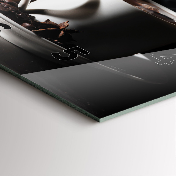 Čtvercové nástěnné hodiny Šálek kávy