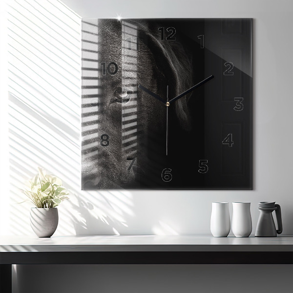 Skleněné hodiny čtvercové Skotský pes a kočka