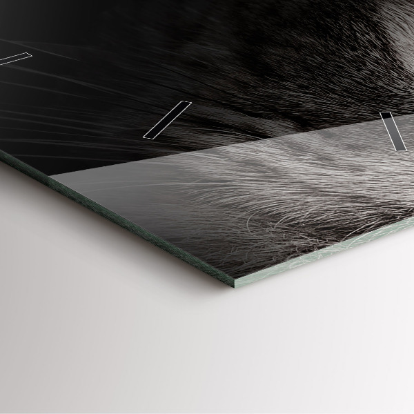 Skleněné hodiny čtvercové Skotský pes a kočka