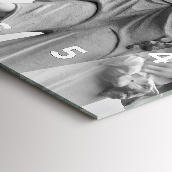 Čtvercové nástěnné hodiny Stará socha anděla