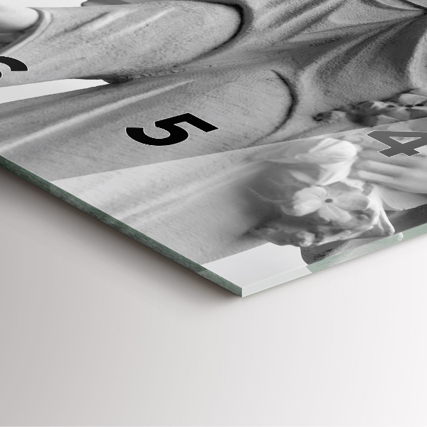 Čtvercové nástěnné hodiny Stará socha anděla