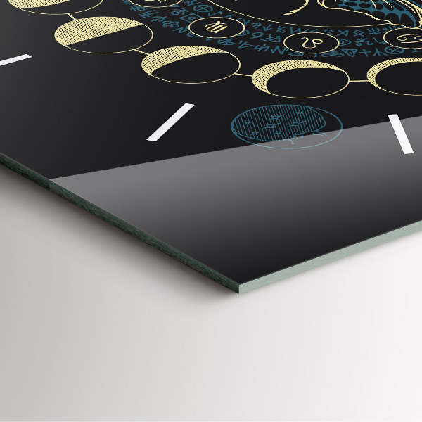 Čtvercové nástěnné hodiny Fáze měsíce a hmyz