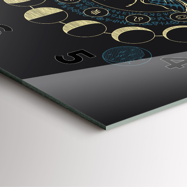 Čtvercové nástěnné hodiny Fáze měsíce a hmyz