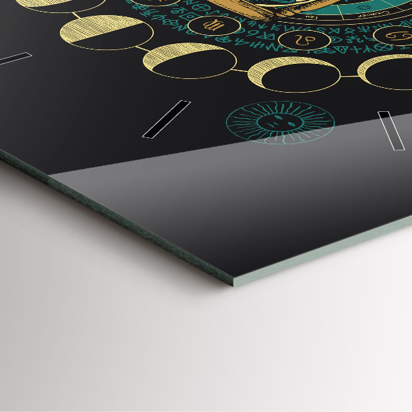 Čtvercové nástěnné hodiny Fáze měsíce a přesýpací hodiny