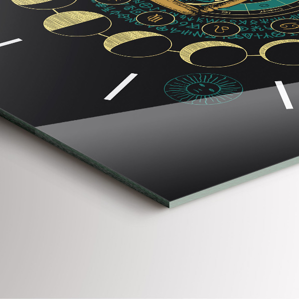 Čtvercové nástěnné hodiny Fáze měsíce a přesýpací hodiny