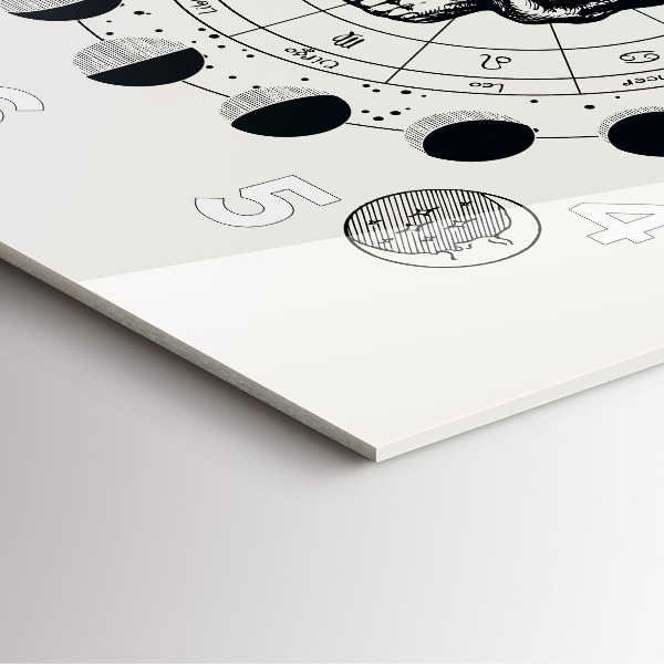 Čtvercové nástěnné hodiny Fáze měsíce