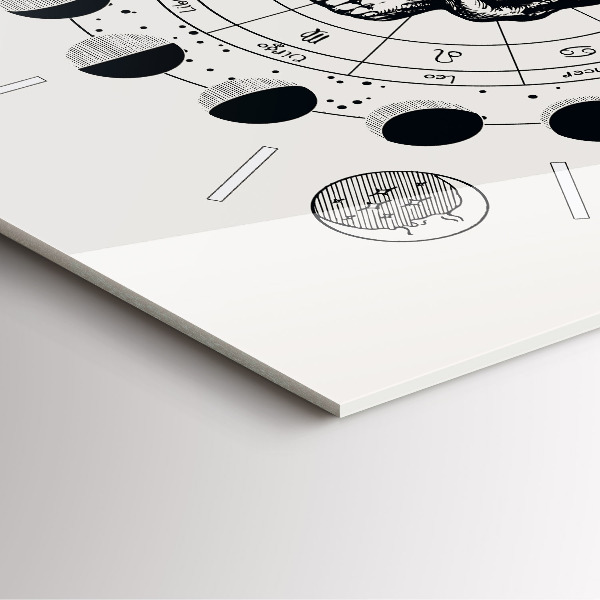 Čtvercové nástěnné hodiny Fáze měsíce