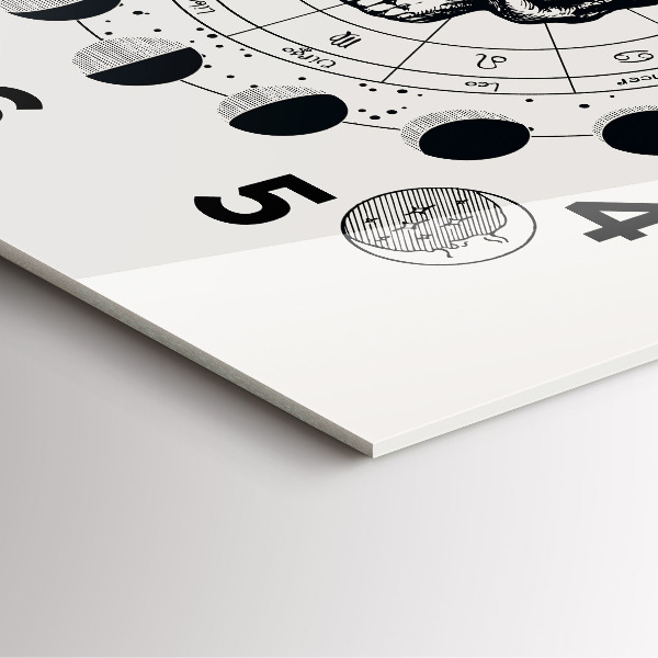 Čtvercové nástěnné hodiny Fáze měsíce