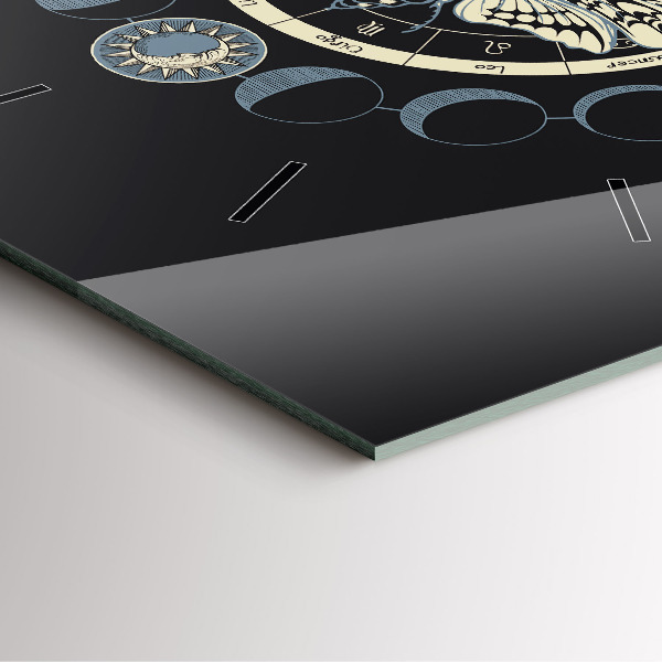 Čtvercové nástěnné hodiny Fáze měsíce