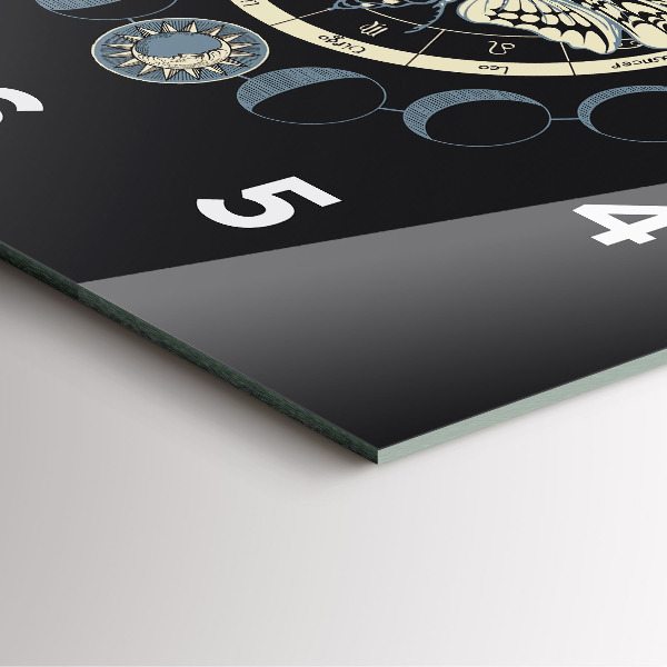 Čtvercové nástěnné hodiny Fáze měsíce