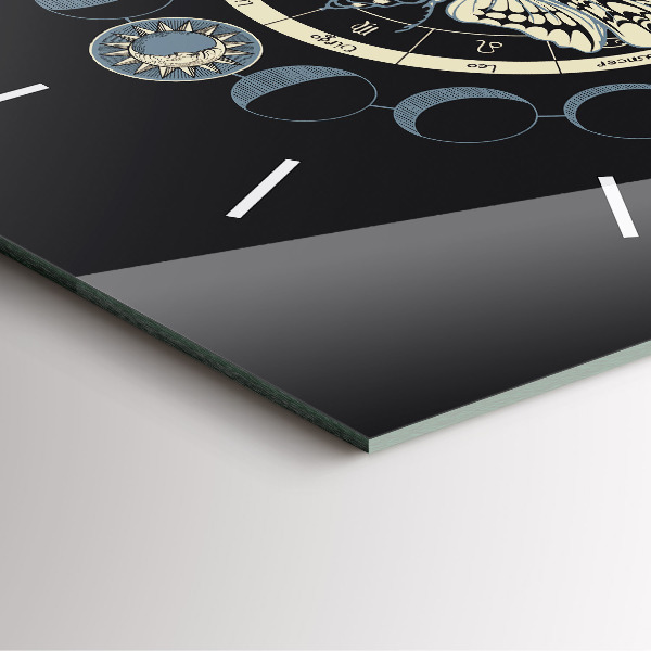 Čtvercové nástěnné hodiny Fáze měsíce