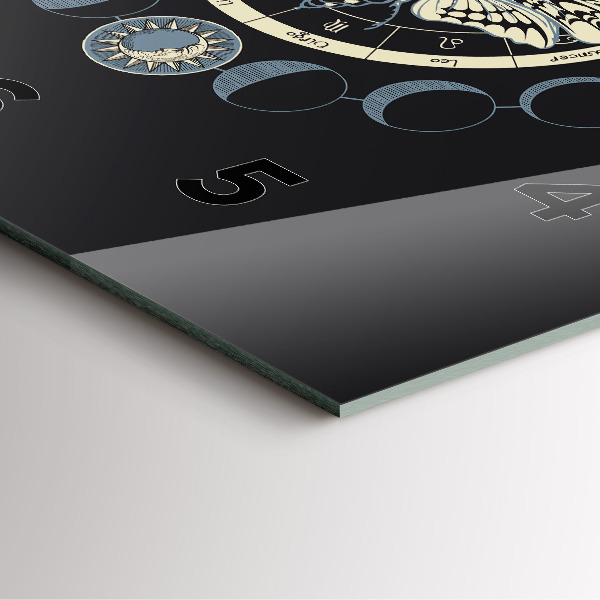 Čtvercové nástěnné hodiny Fáze měsíce