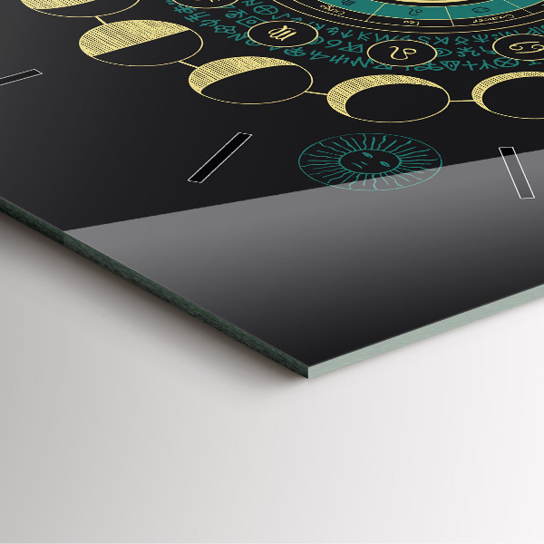 Čtvercové nástěnné hodiny Fáze měsíce